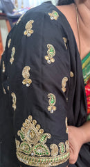 NR889BL - Black Colour Computer Maggam Work Blouse