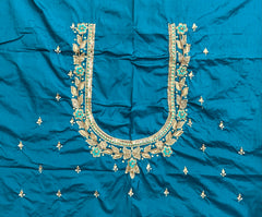 NR1320RG- Rama Green Colour Computer Maggam Work Blouse