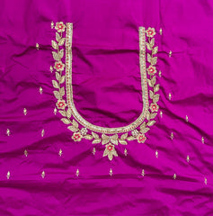 NR1320MP -Magenta Pink  Colour Computer Maggam Work Blouse