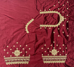 NR951DM -Dark Maroon Colour Computer Maggam Work Blouse