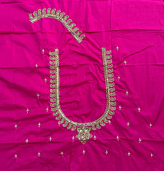 NR889P - Pink Colour Computer Maggam Work Blouse