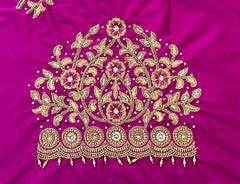NR1296MP -Magenta Pink Colour Computer Maggam Work Blouse