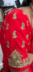NR889MR - Mirchi Red Colour Computer Maggam Work Blouse