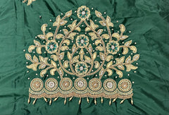 NR1296BG -Bottle Green Colour Computer Maggam Work Blouse