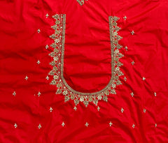 NR929MR- Mirchi Red Colour Computer Maggam Work Blouse