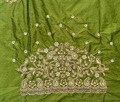 NR897MG -Mahendi Green Colour Computer Maggam Work Blouse