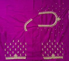 NR889MP - Magenta Pink Colour Computer Maggam Work Blouse