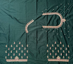 NR889BG - Bottle Green Colour Computer Maggam Work Blouse