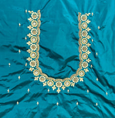 NR1149RG - Rama Green Colour Computer Maggam Work Blouse