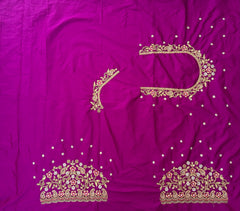 NR897MP -Magenta Pink Colour Computer Maggam Work Blouse