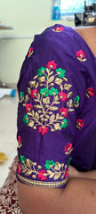 NR484V - Violet Colour Computer Multi Colour Work Blouse