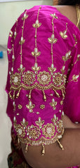 NR1149P - Pink Colour Computer Maggam Work Blouse