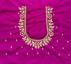 NR1296MP -Magenta Pink Colour Computer Maggam Work Blouse