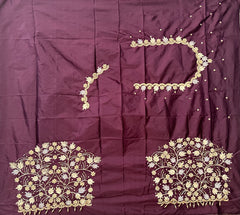 NR1299CF -Coffee Colour Computer Maggam Work Blouse