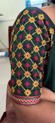 NR499BG- Bottle Green Colour Computer Multi Work Blouse