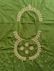 NR1129MG -Mahendi Green Colour Computer Maggam Work Blouse ( POT Neck)