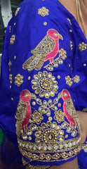 NR1059IB- Ink Blue Colour Computer Maggam Work Blouse