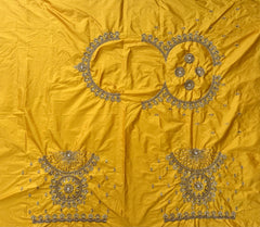 NR1129Y -Yellow Colour Computer Maggam Work Blouse ( POT Neck)