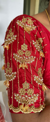 NR990M - Maroon  Colour Computer Maggam Work Blouse