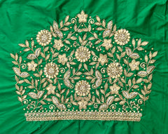 NR1249G- Green Colour Computer Maggam Work Blouse