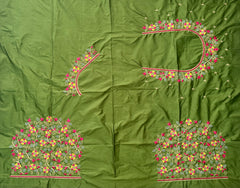 NR495MG-Mahendi Green Colour Computer Multi Work Blouse