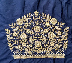 NR1249NB- Navy Blue Colour Computer Maggam Work Blouse