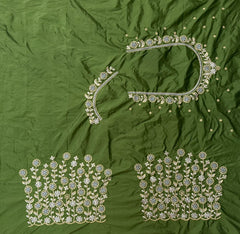 NR410MG -Mahendi Green Colour Computer Work Blouse