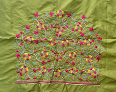 NR495MD-Mahendi Colour Computer Multi Work Blouse