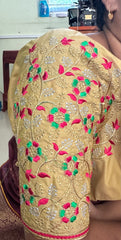 NR495GD- Gold Colour Computer Multi Work Blouse