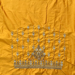 NR1050Y- Yellow Colour Computer Maggam Work Blouse ( Boat Neck Design Back Open)