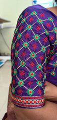 NR499V- Violet Colour Computer Multi Work Blouse