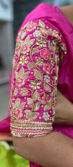 NR1320P - Pink Colour Computer Maggam Work Blouse