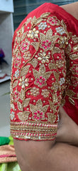NR1320R- Red Colour Computer Maggam Work Blouse