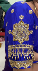 NR951IB -Ink Blue Colour Computer Maggam Work Blouse