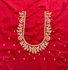 NR1296M -Maroon Colour Computer Maggam Work Blouse