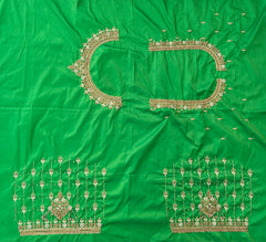 NR1050PG- Parrot Green Colour Computer Maggam Work Blouse