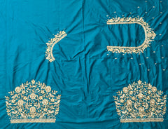 NR1249RG- Rama Green Colour Computer Maggam Work Blouse