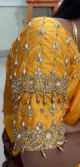 NR1149Y -Yellow Colour Computer Maggam Work Blouse