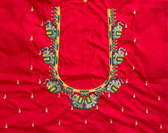NR482TR - Tomato Red  Colour Computer Multi Work Blouse