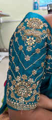 NR859RG -Rama Green Colour Computer Maggam Work Blouse