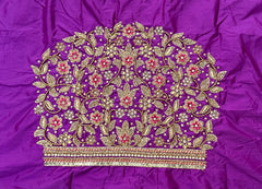 NR1320PR - Purple Colour Computer Maggam Work Blouse