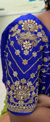 NR859IB -Ink Blue Colour Computer Maggam Work Blouse
