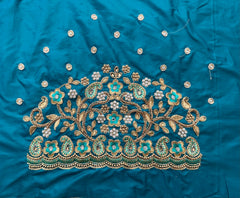 NR897RG -Rama Green Colour Computer Maggam Work Blouse