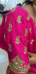NR889P - Pink Colour Computer Maggam Work Blouse