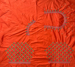 NR499OR- Orange Colour Computer Multi Work Blouse