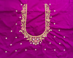 NR897MP -Magenta Pink Colour Computer Maggam Work Blouse