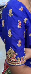 NR889IB - Ink Blue Colour Computer Maggam Work Blouse