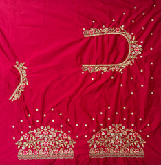 NR897TP -Tomato Pink Colour Computer Maggam Work Blouse