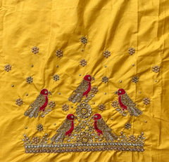 NR1059Y- Yellow Colour Computer Maggam Work Blouse