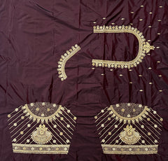 NR851CF - Coffee Colour Computer Maggam Work Blouse